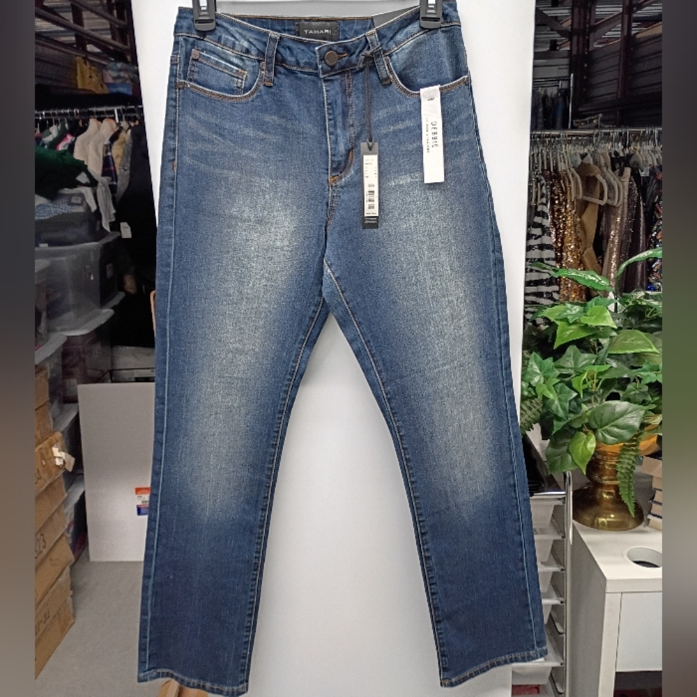 Women's Tahari Mid-Rise Straight Jeans - Picture 2 of 16